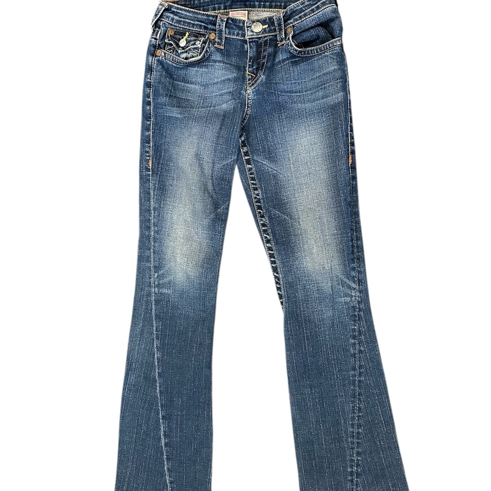 True Religion Girls Blue Flare Wide Leg Jeans